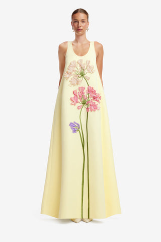 Charlene Applique Gown - Agapanthus Print Dress Maxi