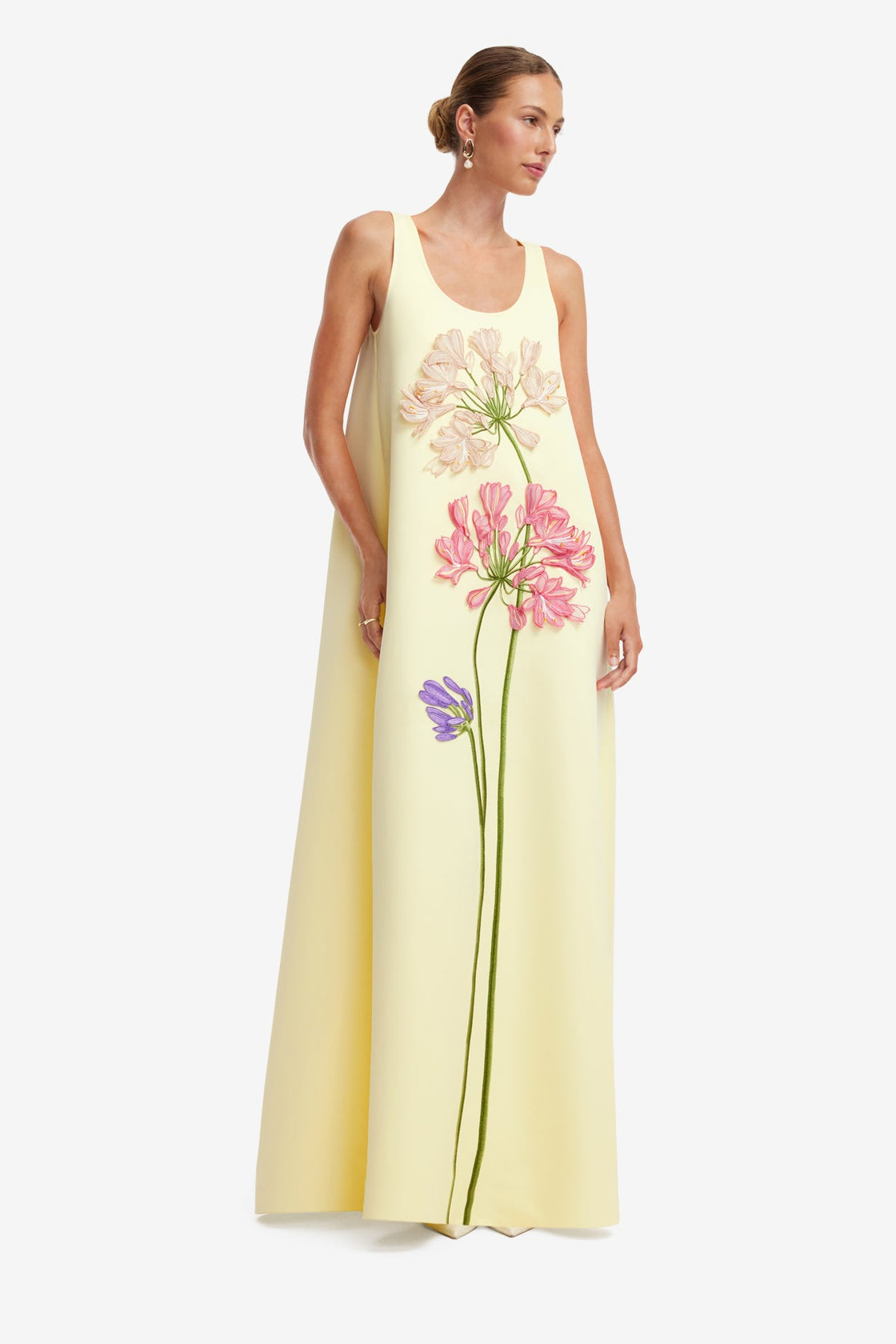Charlene Applique Gown - Agapanthus Print Dress Maxi