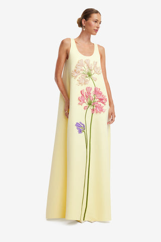 Charlene Applique Gown - Agapanthus Print Dress Maxi