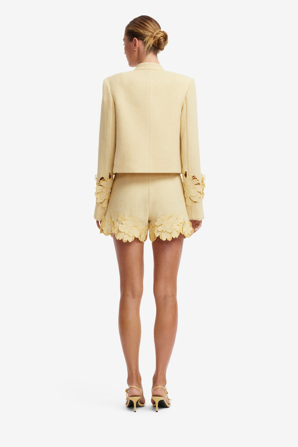 Blythe Applique Tweed Jacket - Dusty Yellow Jackets