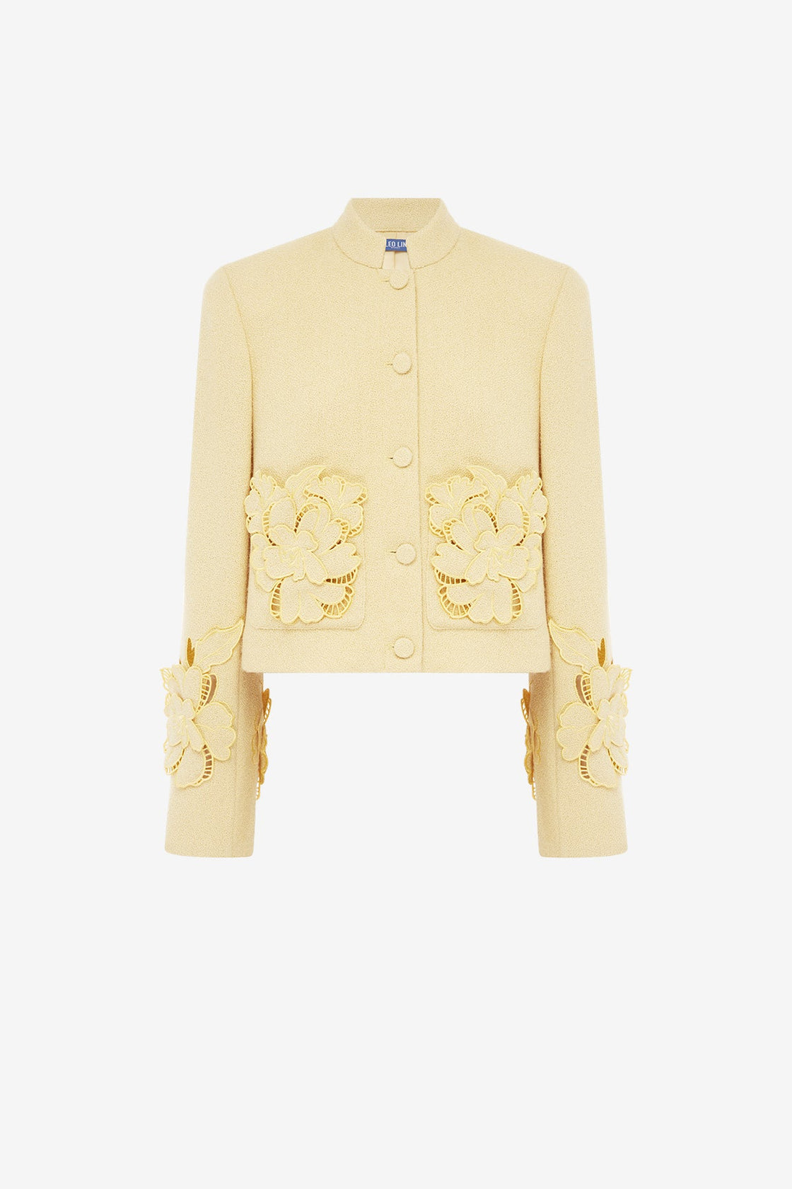Blythe Applique Tweed Jacket - Dusty Yellow Jackets