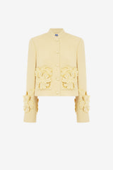 Blythe Applique Tweed Jacket - Dusty Yellow Jackets