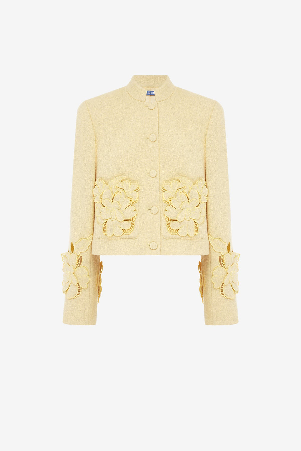 Blythe Applique Tweed Jacket - Dusty Yellow Jackets