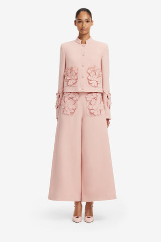 Christina Applique Tweed Pants - Dusty Pink Pants