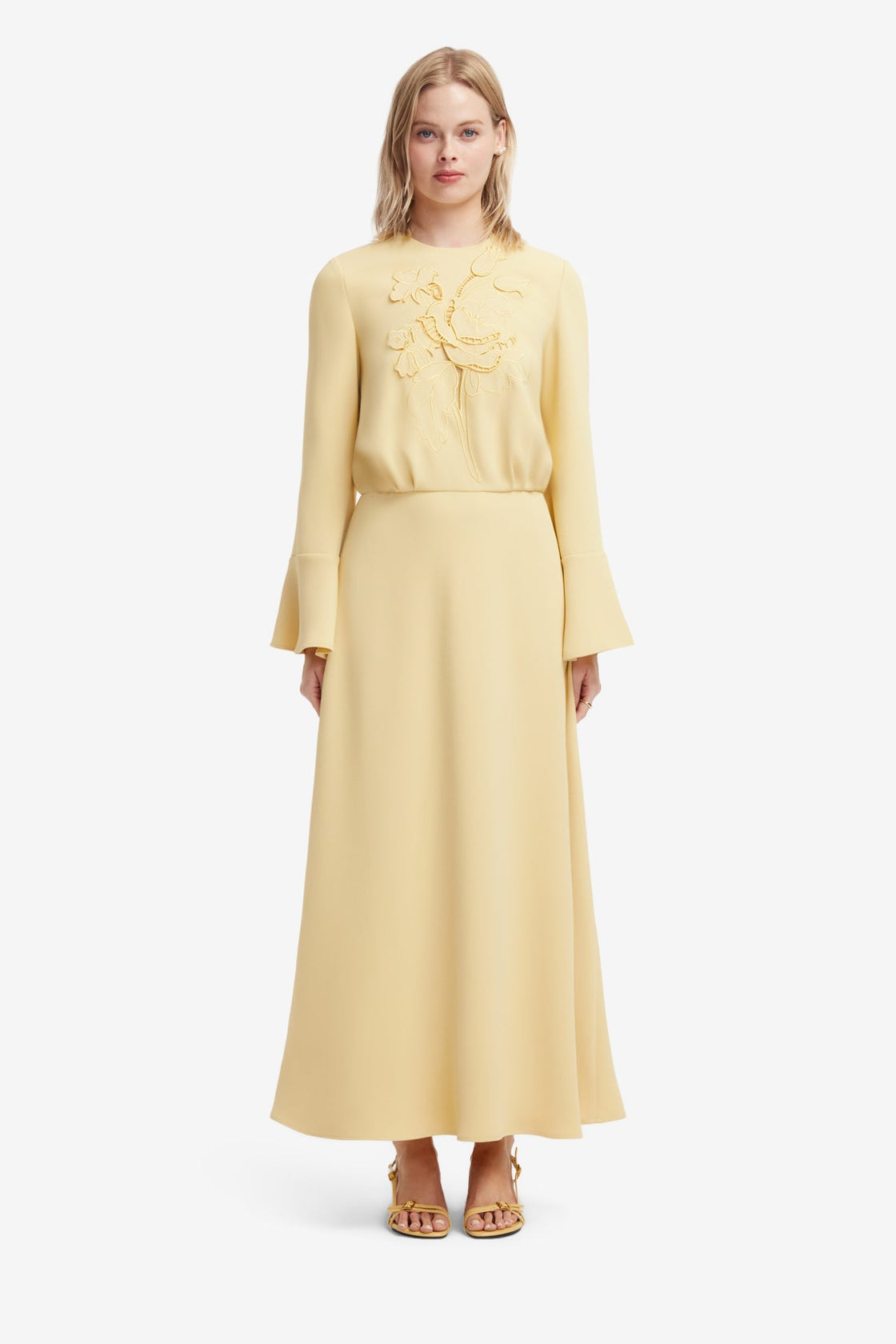 Kinsley Applique Maxi Dress - Dusty Yellow Dress Maxi