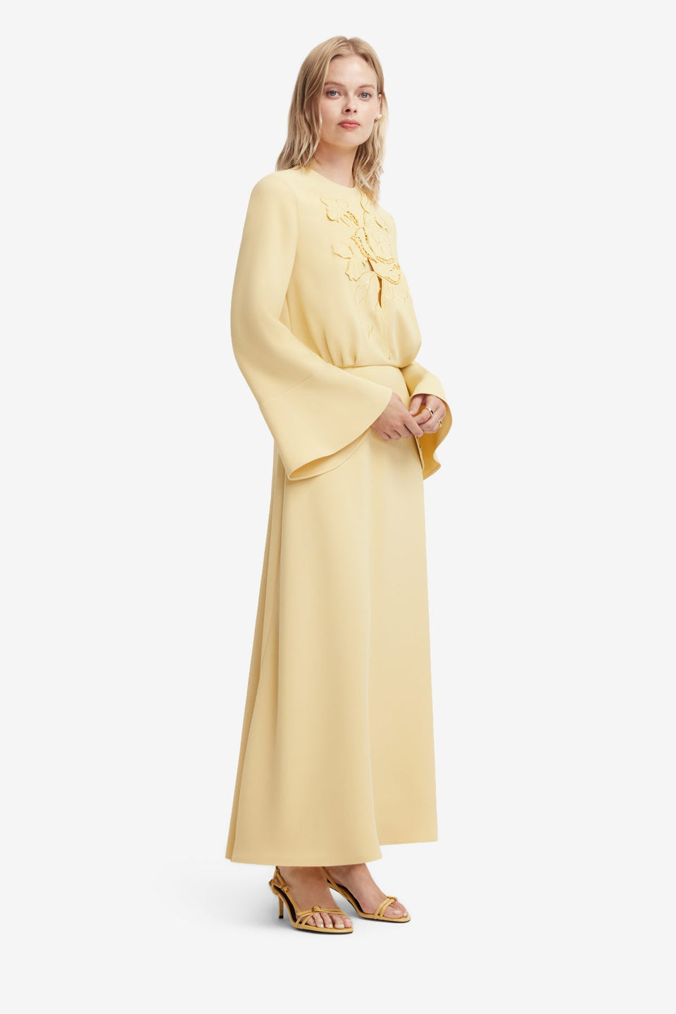Kinsley Applique Maxi Dress - Dusty Yellow Dress Maxi