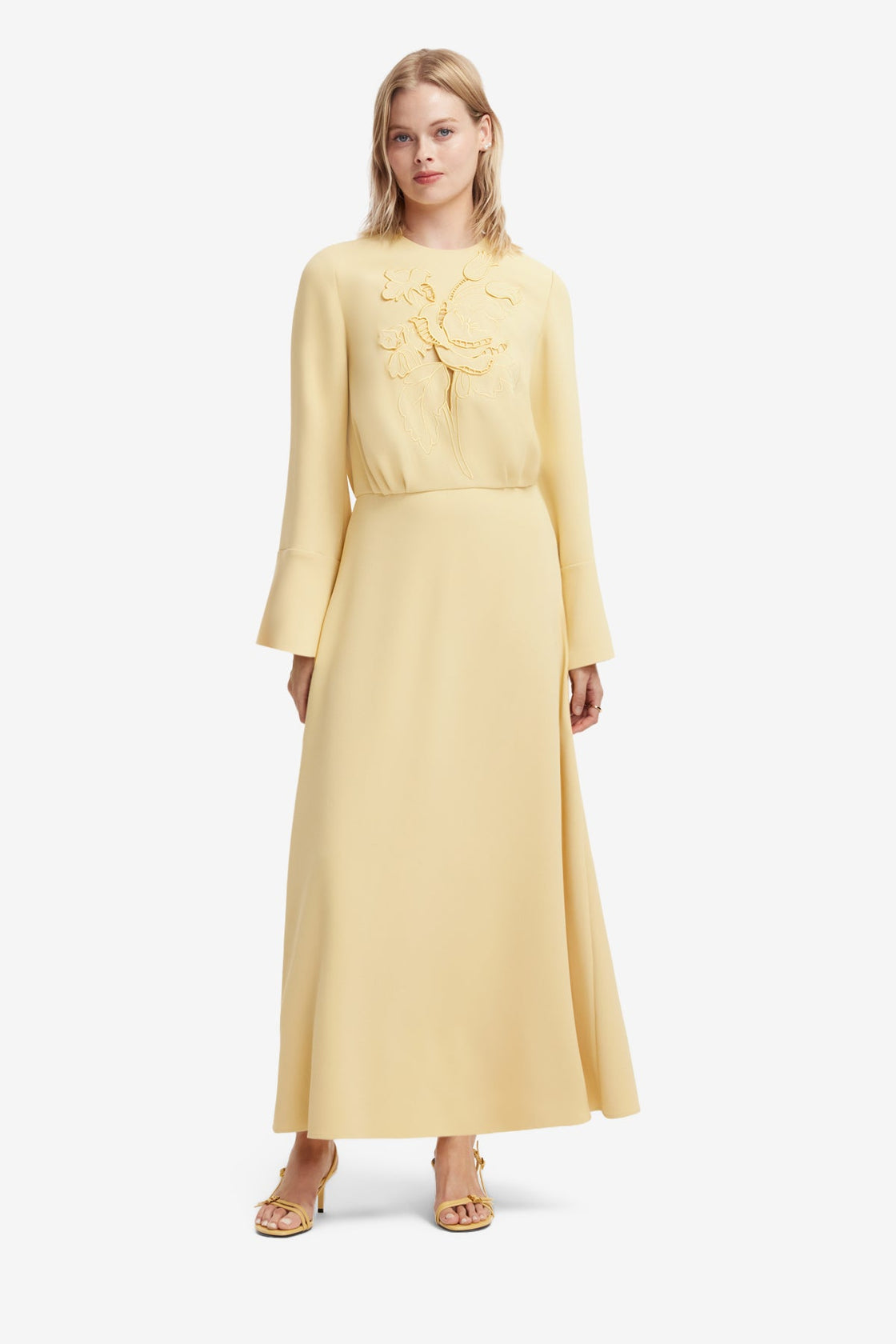 Kinsley Applique Maxi Dress - Dusty Yellow Dress Maxi