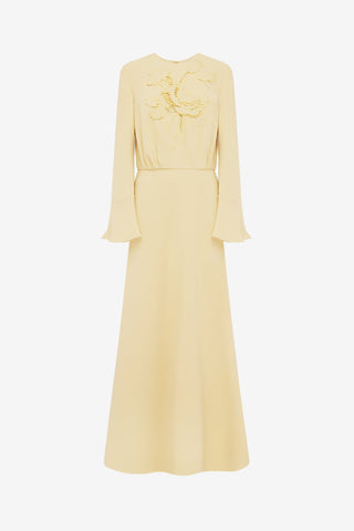 Kinsley Applique Maxi Dress - Dusty Yellow Dress Maxi