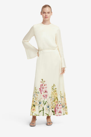 Kinsley Maxi Dress - Snapdragon Print in Snow Dress Maxi