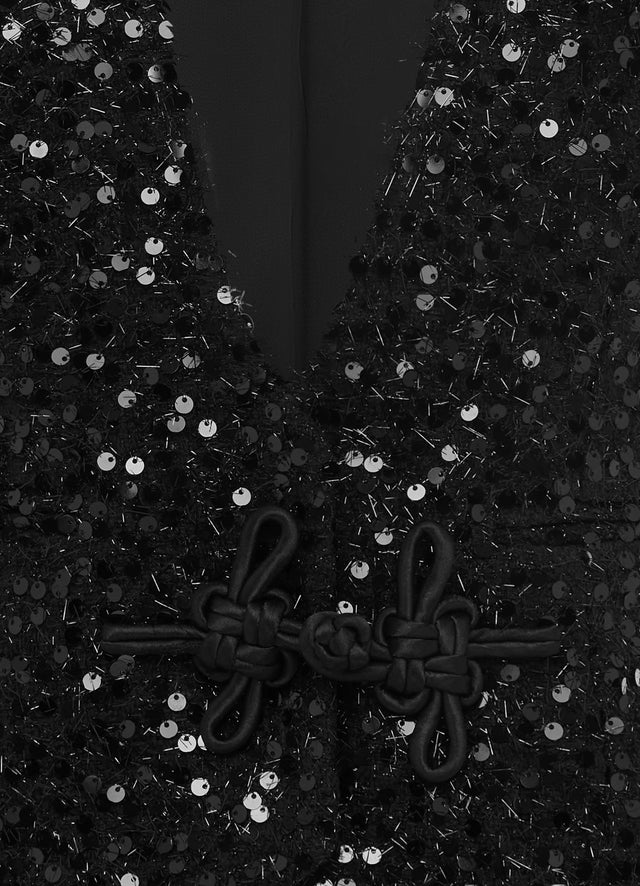 Exclusive Leo Lin Anna-May Sequin Vest in Onyx