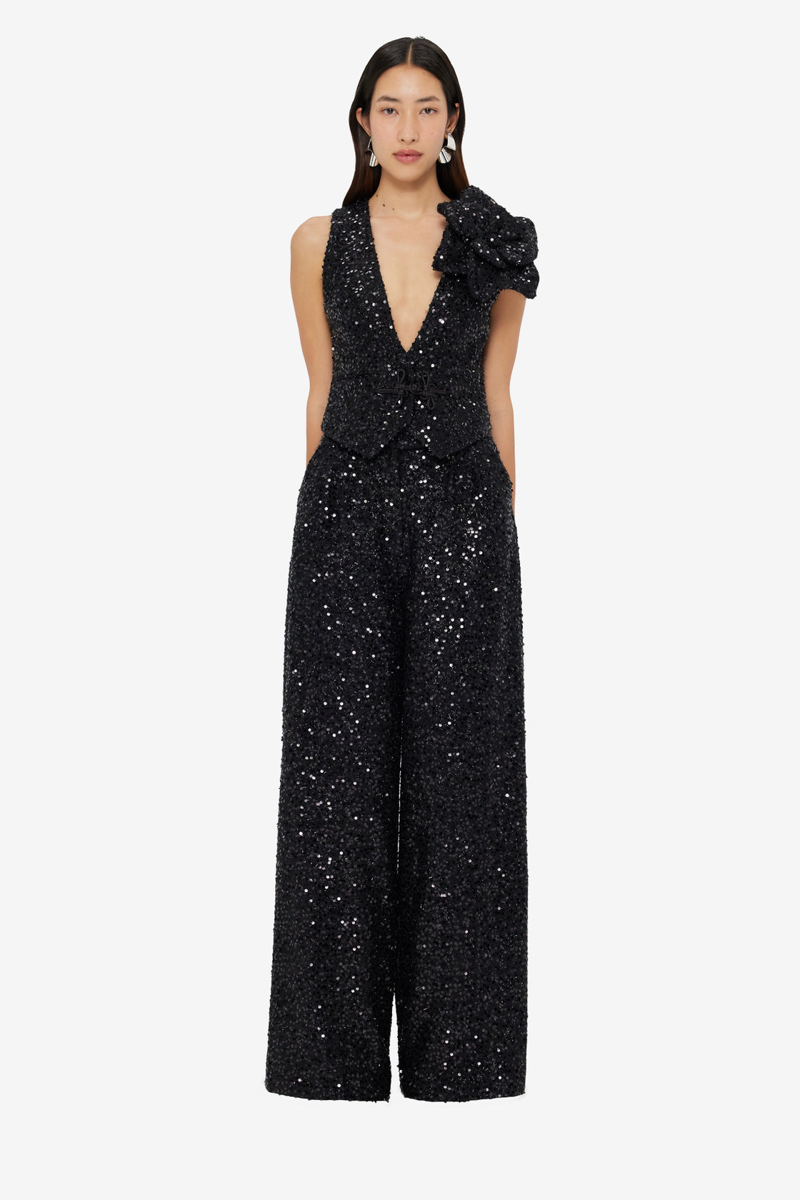 Exclusive LEO LIN Greta Sequin Pants - Onyx