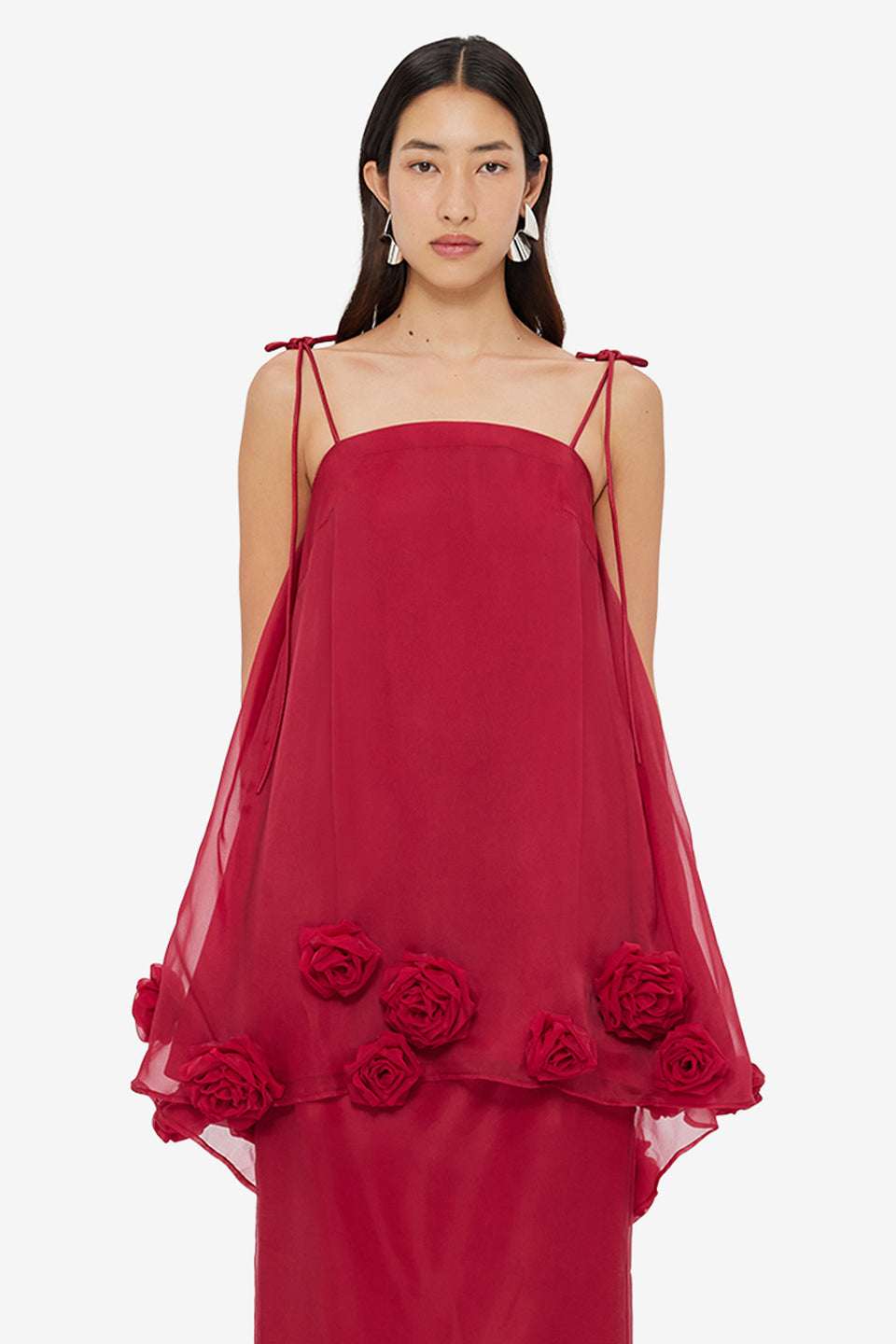 Exclusive LEO LIN Xuan Rose Top - Garnet
