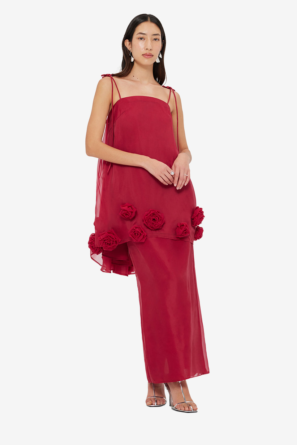 Exclusive LEO LIN Xuan Rose Top - Garnet