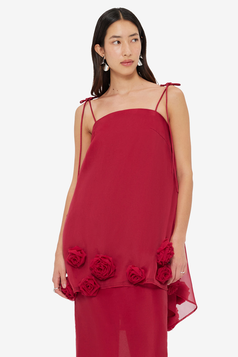 Exclusive LEO LIN Xuan Rose Top - Garnet