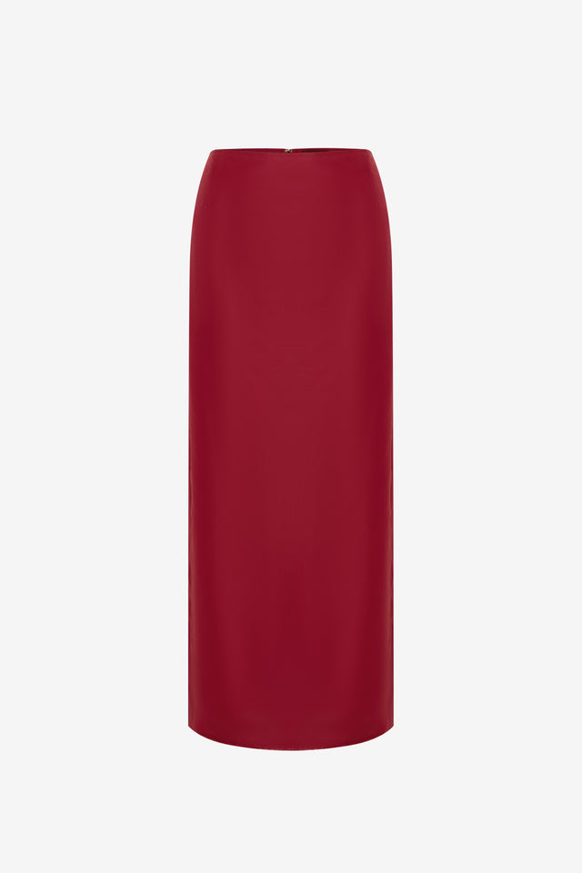 Exclusive LEO LIN Jing Maxi Skirt - Garnet