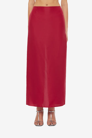 Exclusive LEO LIN Jing Maxi Skirt - Garnet
