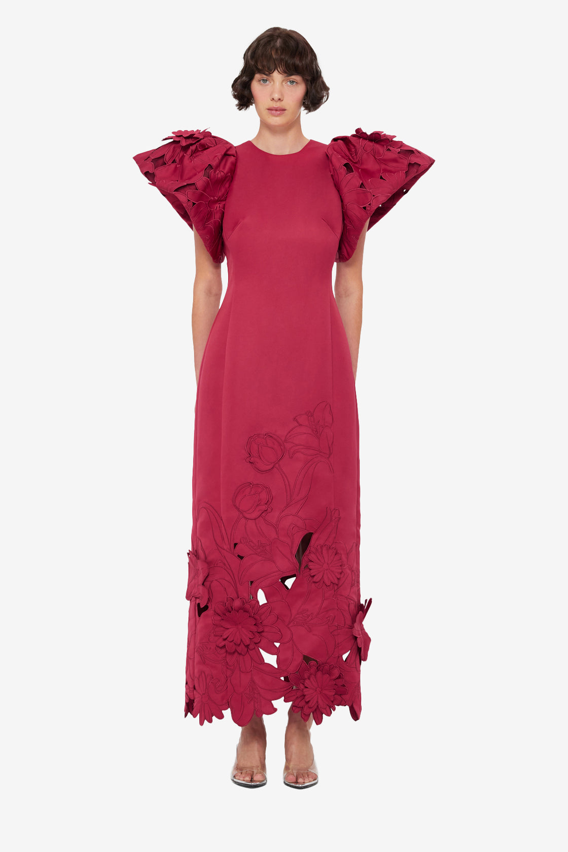 Exclusive LEO LIN Lucinda Appliqué Maxi Dress - Garnet