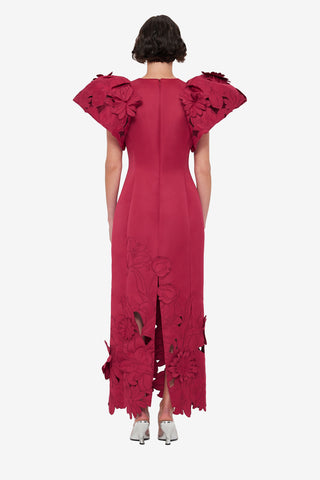 Exclusive LEO LIN Lucinda Appliqué Maxi Dress - Garnet