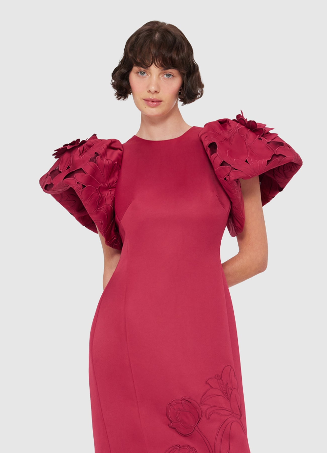 【Leo Lin】Lucinda Applique Maxi Dress LEO LIN Lucinda Puff-Sleeve Appliqué Maxi Dress | Anthropologie