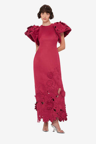 Lucinda Appliqué Maxi Dress - Garnet