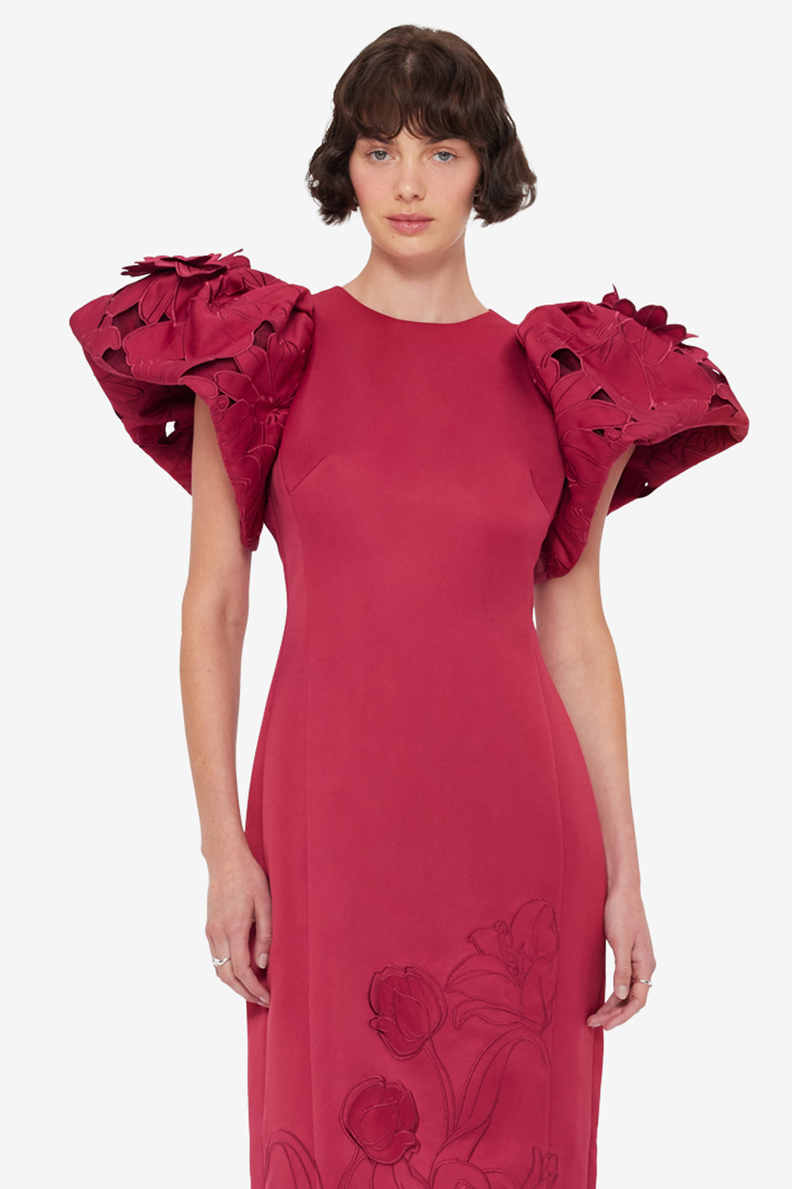 Exclusive LEO LIN Lucinda Appliqué Maxi Dress - Garnet