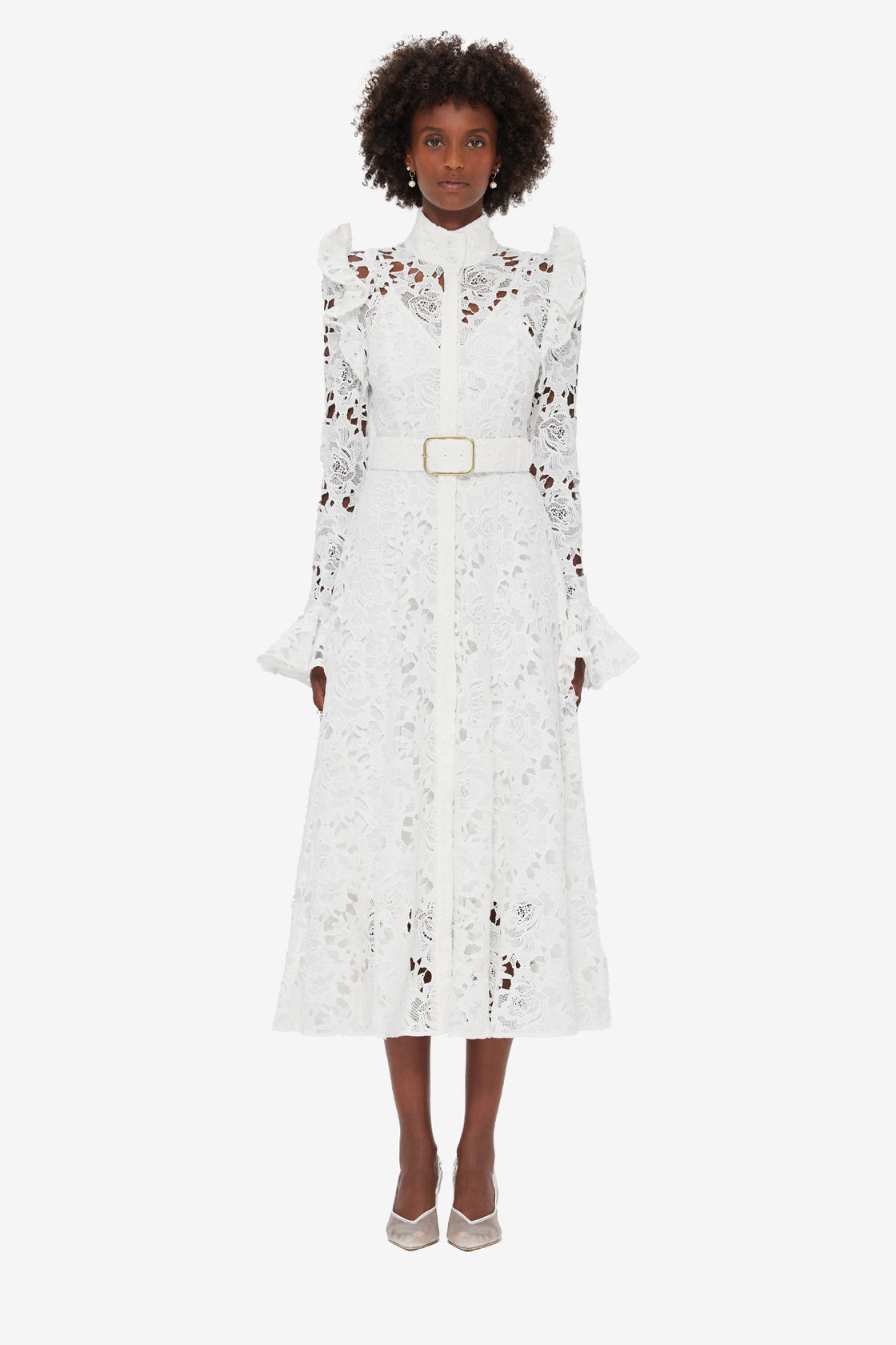 Aliyah Lace Butterfly Sleeve Midi Dress - Snow | LEO LIN Official Website Aliyah Lace Butterfly Sleeve Midi Dress - Snow | LEO LIN Official Website