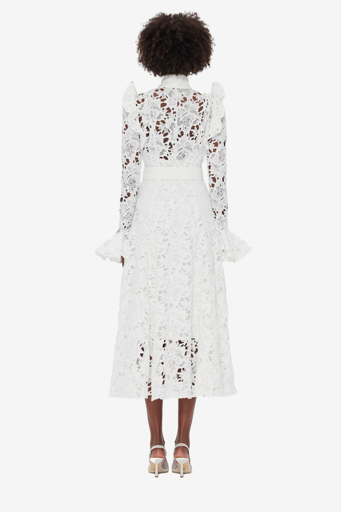 aliyah lace butterfly sleeve midi dress - snow Leo Lin Aliyah Lace Butterfly Sleeve Midi Dress Snow Size 10