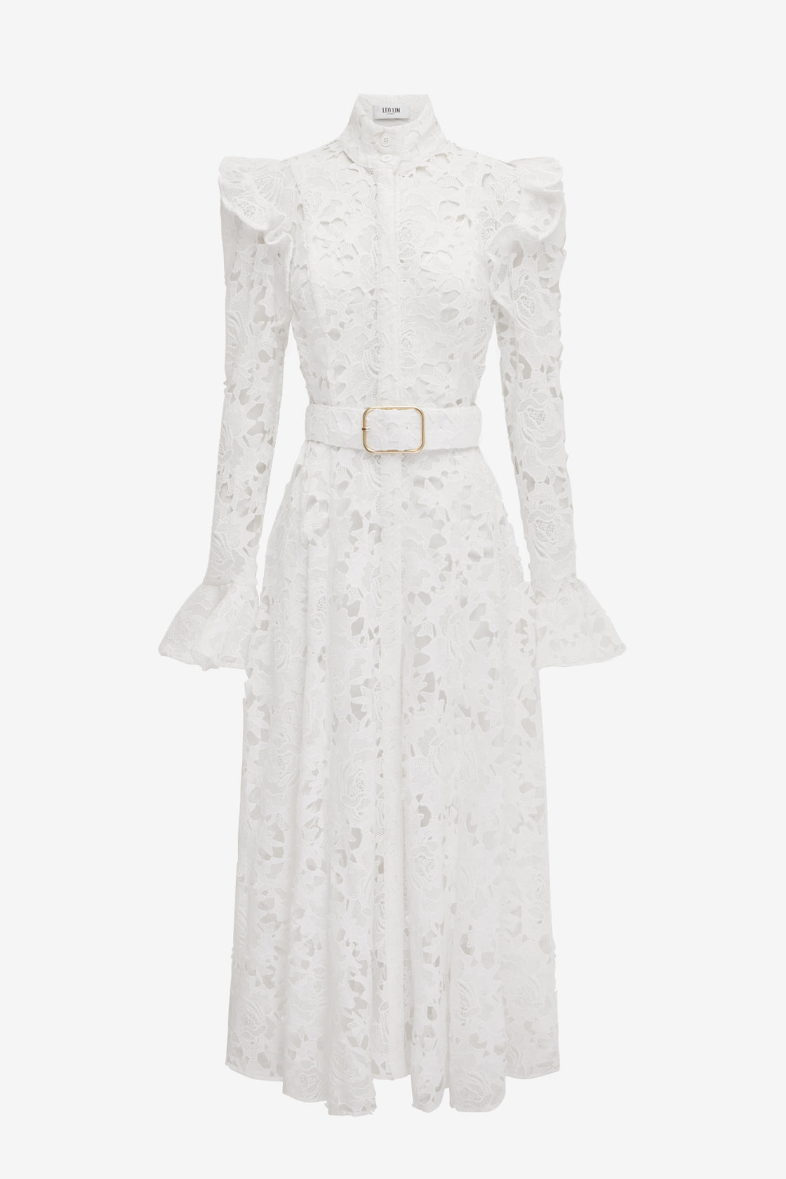 aliyah lace butterfly sleeve midi dress - snow Leo Lin Aliyah Butterfly Sleeve Midi Dress Snow Size 8