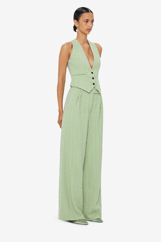 Exclusive LEO LIN Anna-May Tweed Vest - Caledon Green