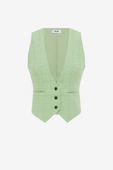Anna-May Tweed Vest - Caledon Green Vest