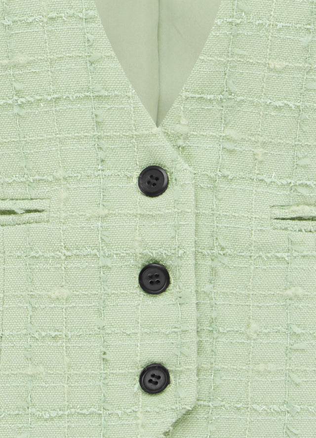 Exclusive LEO LIN Anna-May Tweed Vest - Caledon Green
