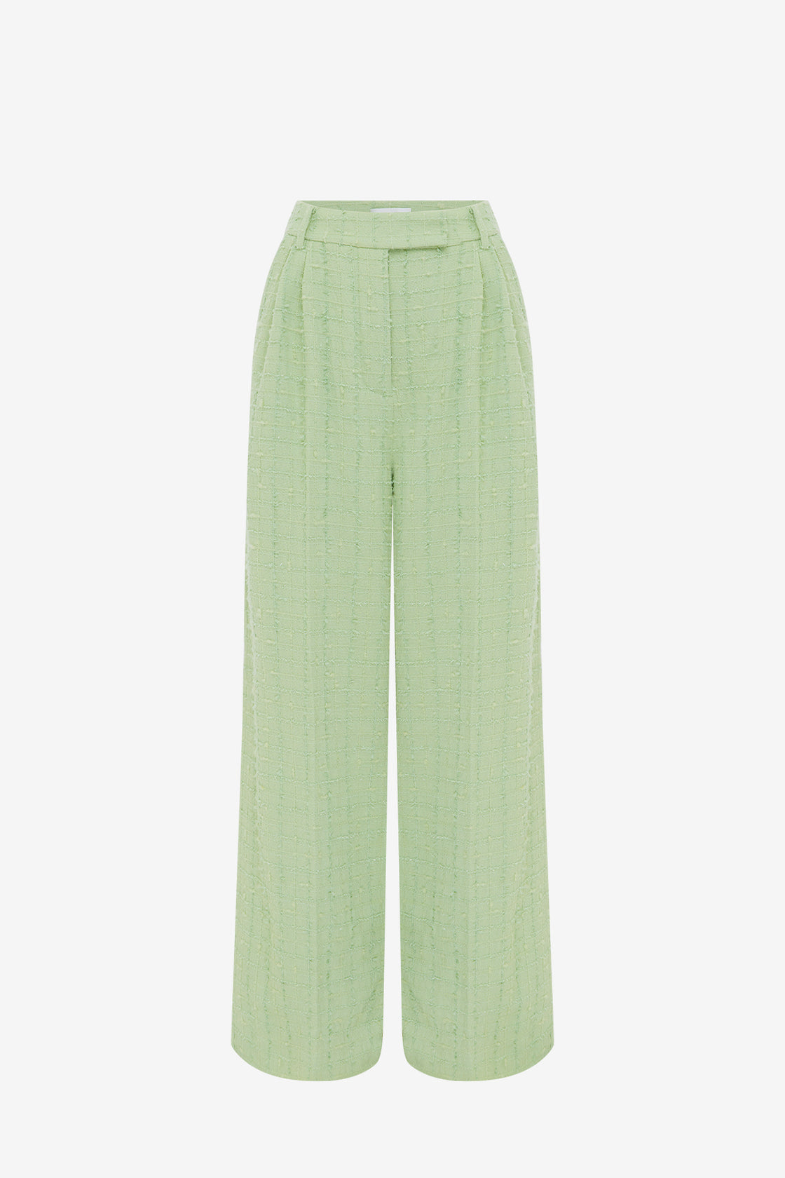 Exclusive LEO LIN Elisha Tweed Wide Leg Pants - Caledon Green