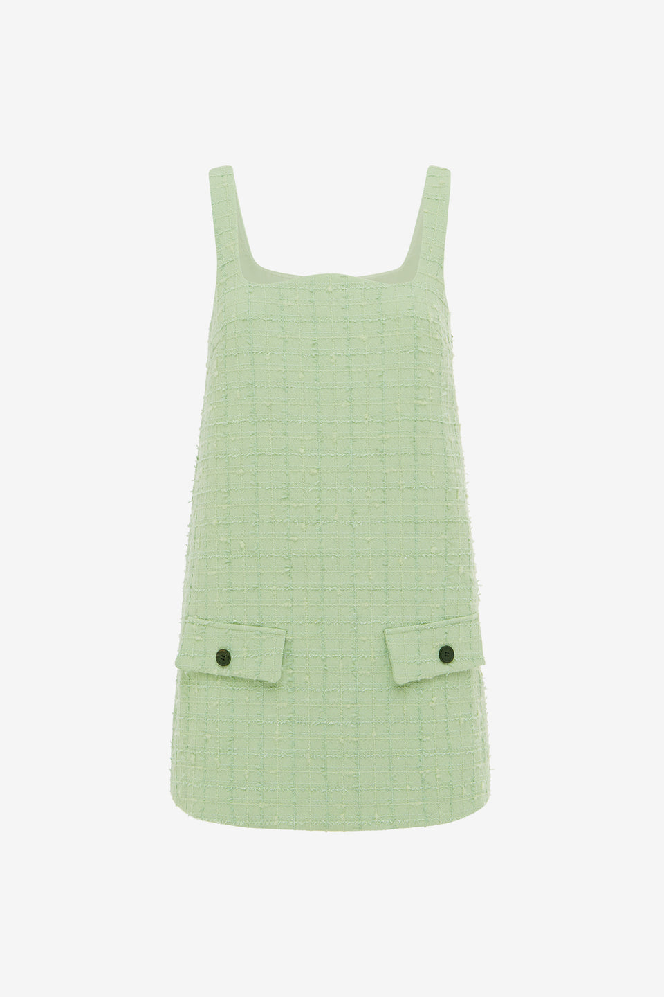 Exclusive LEO LIN Kira Tweed Mini Dress in Caledon Green