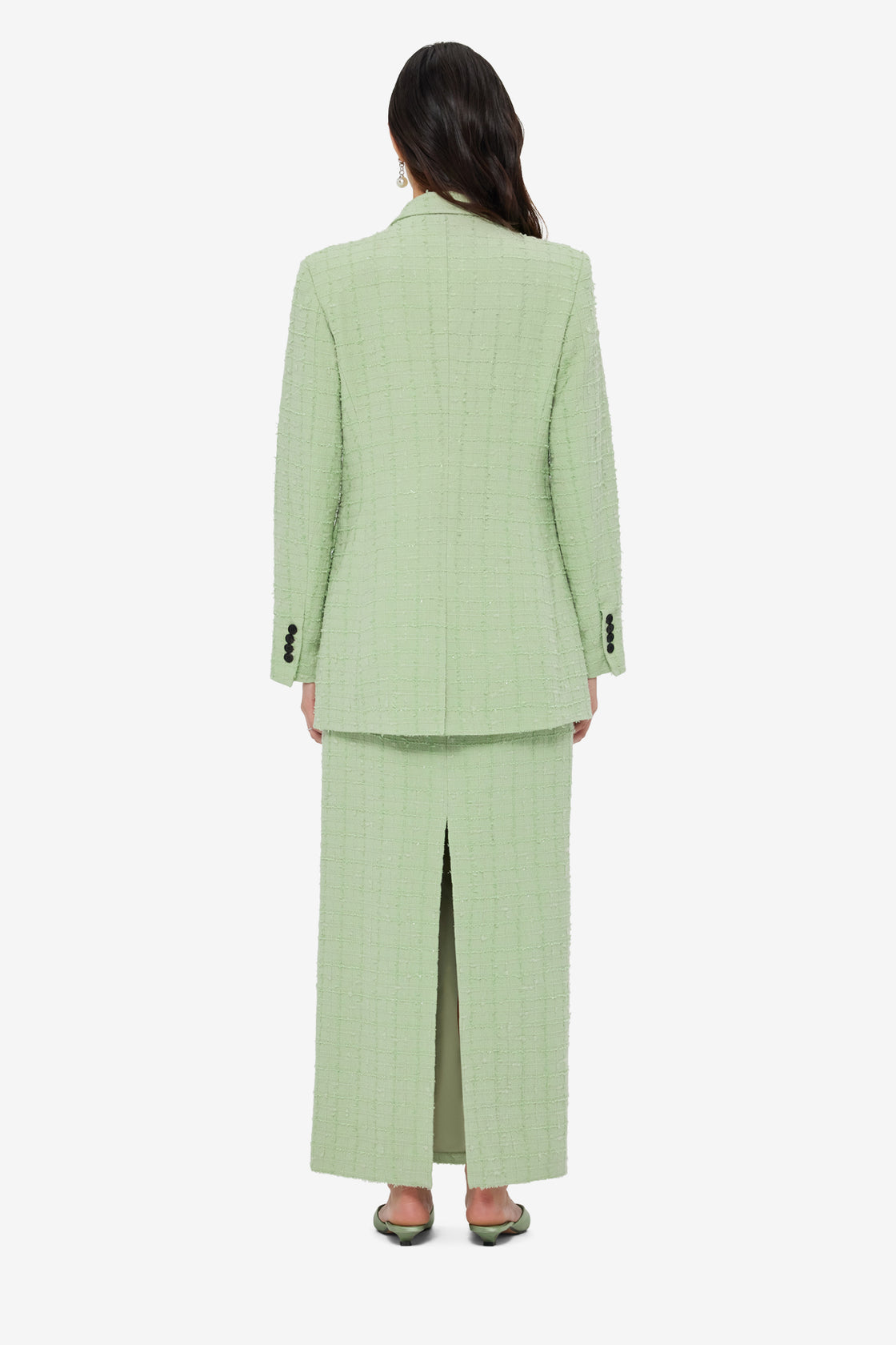 Jazlyn Tweed Blazer - Caledon Green
