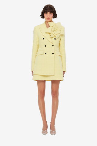 Exclusive LEO LIN Jazlyn Tweed Blazer - Sorbet Yellow