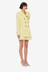 Jazlyn Tweed Blazer - Sorbet Yellow Blazer