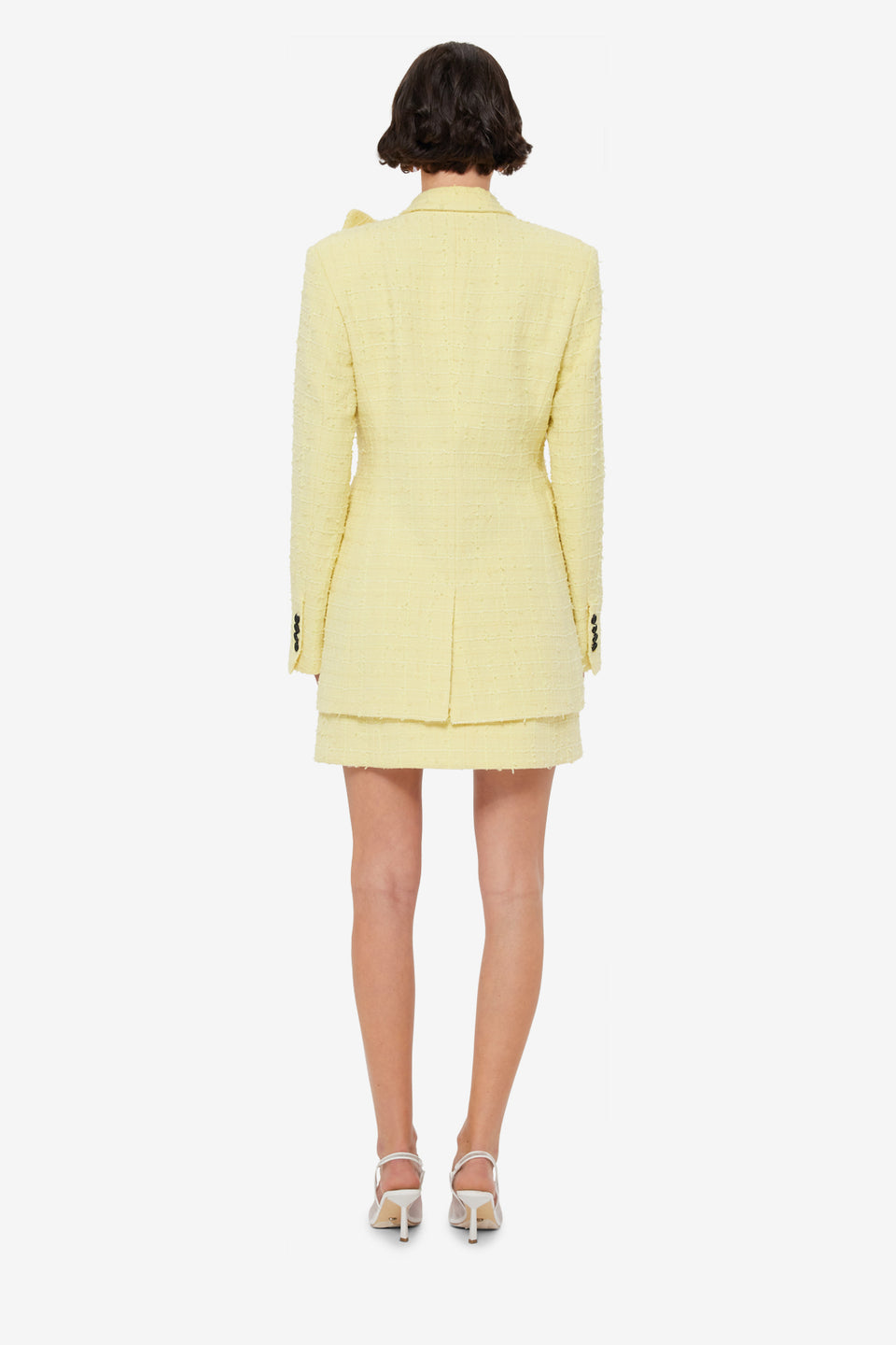Exclusive LEO LIN Jazlyn Tweed Blazer - Sorbet Yellow