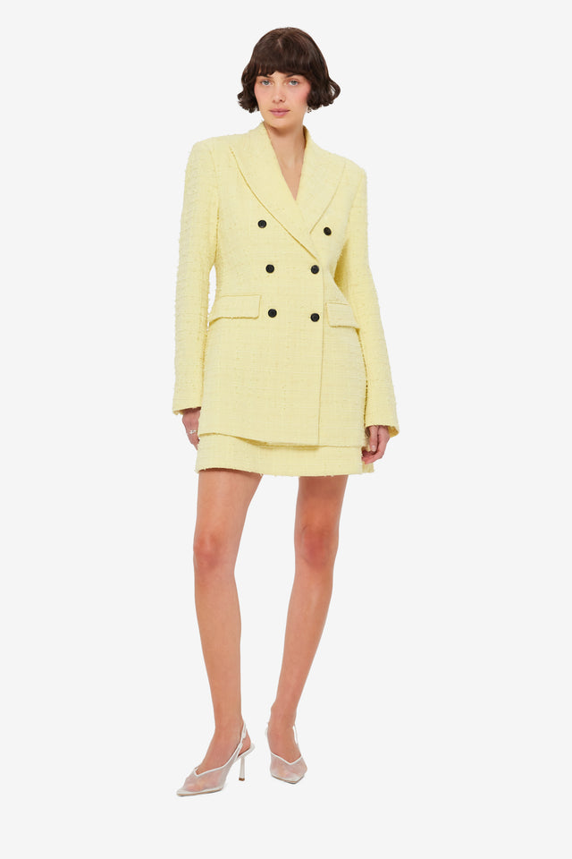 Exclusive LEO LIN Jazlyn Tweed Blazer - Sorbet Yellow