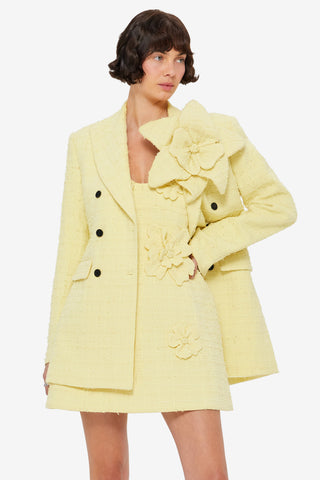 Exclusive LEO LIN Jazlyn Tweed Blazer - Sorbet Yellow