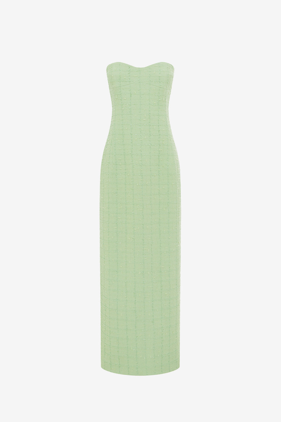 Exclusive LEO LIN Zayna Tweed Bustier Maxi Dress - Caledon Green