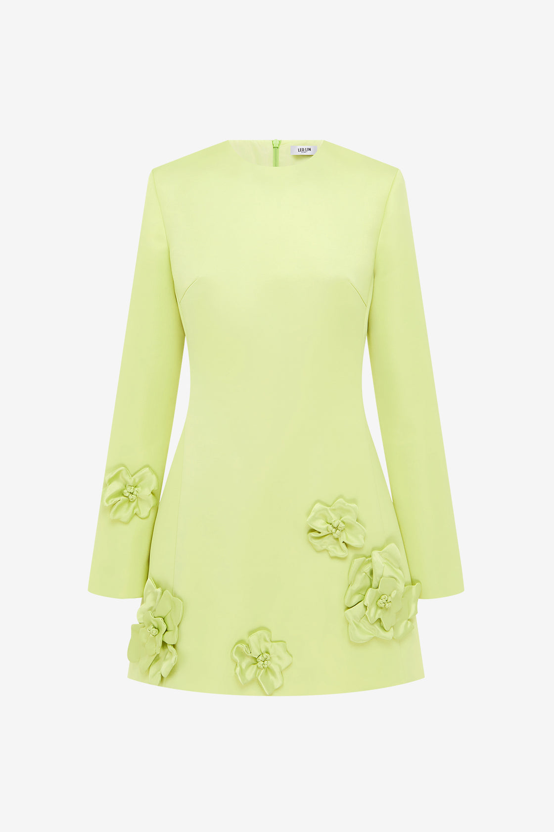 LEO LIN - Aliza Long Sleeve Petal Mini Dress - Chartreuse LEO LIN - Aliza Long Sleeve Petal Mini Dress - Chartreuse