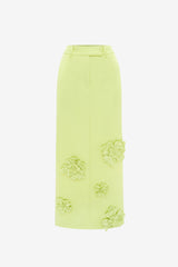 Olivia Petal Maxi Skirt - Chartreuse Skirts
