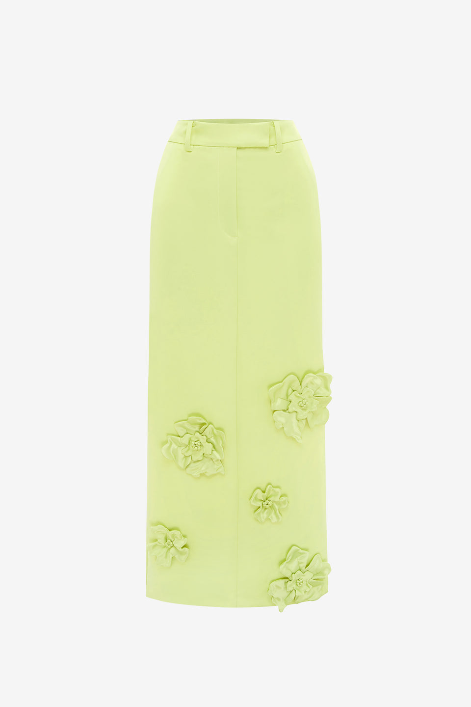 Exclusive LEO LIN Olivia Petal Maxi Skirt - Chartreuse