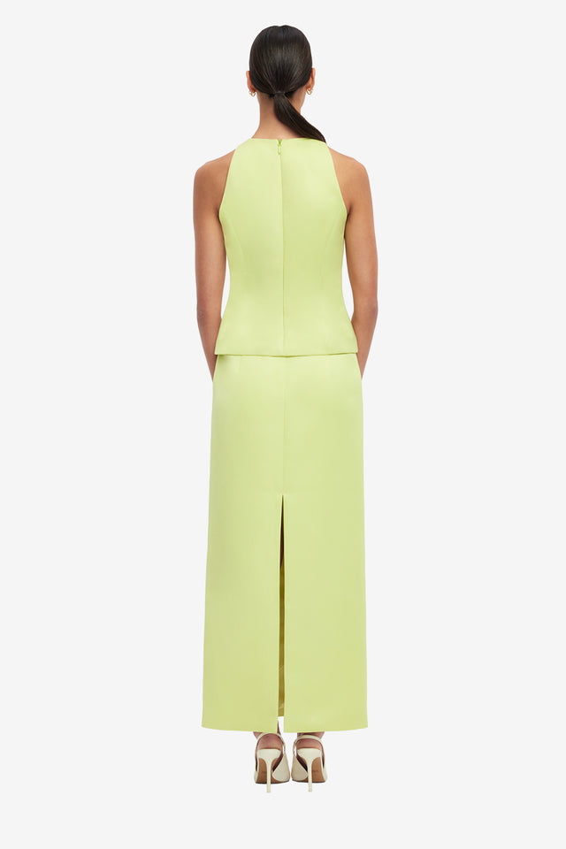 Exclusive LEO LIN Olivia Petal Maxi Skirt - Chartreuse