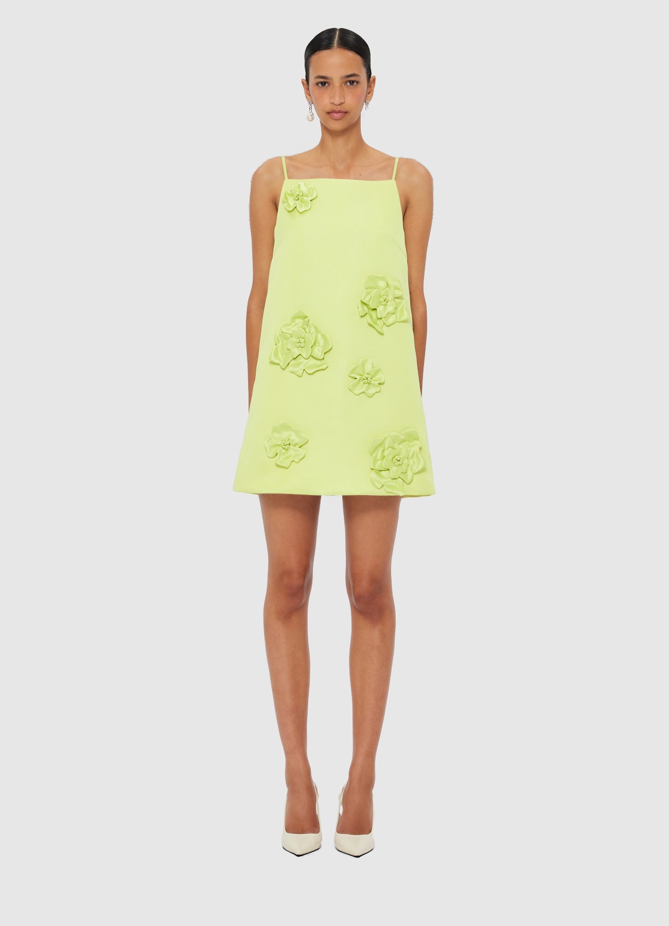 【Leo Lin】Leia Petal Mini Dress Chartreuse Leia Petal Mini Dress | Leo Lin