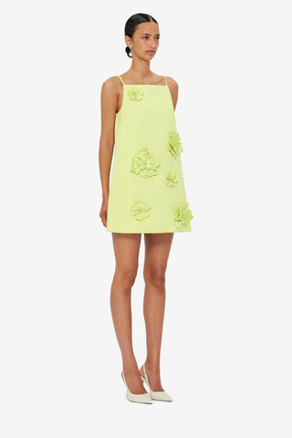 Exclusive LEO LIN Leia Petal Mini Dress - Chartreuse