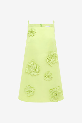 Exclusive LEO LIN Leia Petal Mini Dress - Chartreuse