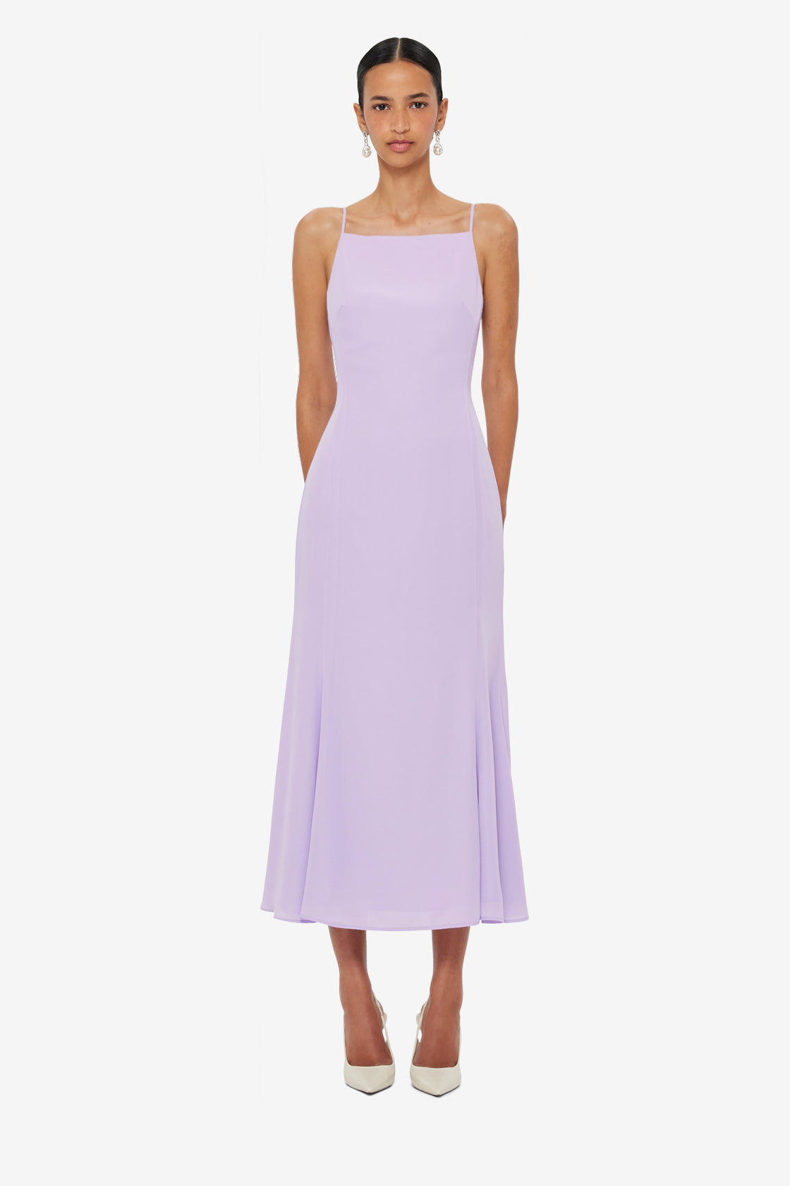lilac formal midi dress Plus Size Twist Front A-Line Midi Dress