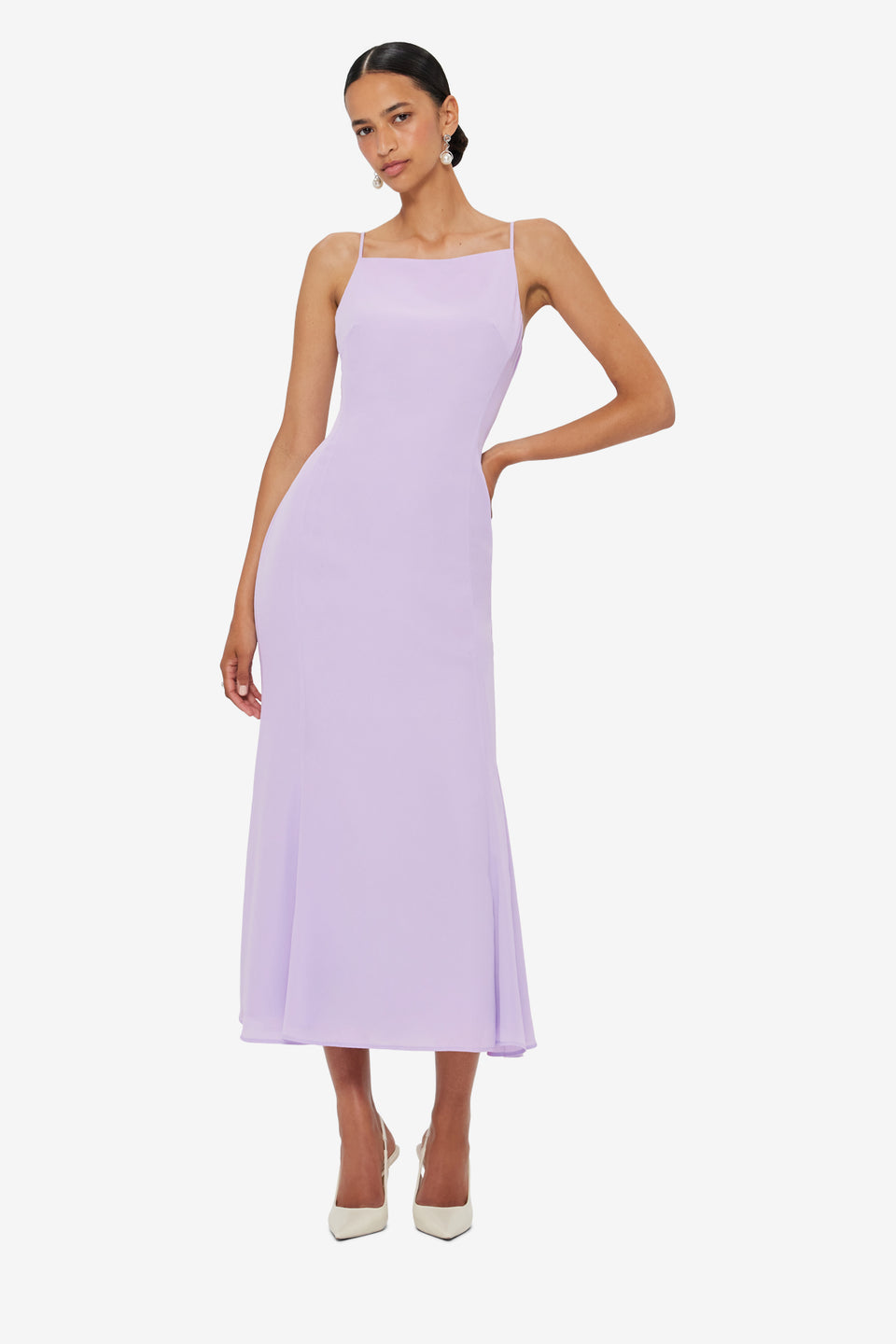 Exclusive LEO LIN Regina Midi Dress - Lilac