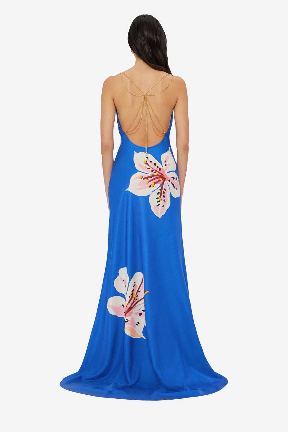 Imogen Gown - Lily Print in Cobalt Dress Maxi